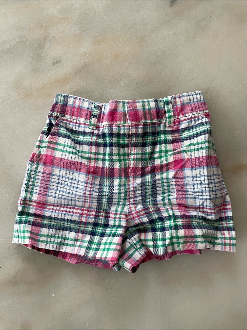 Ralph Lauren Plaid Cotton Shorts in Pink, Green & Blue